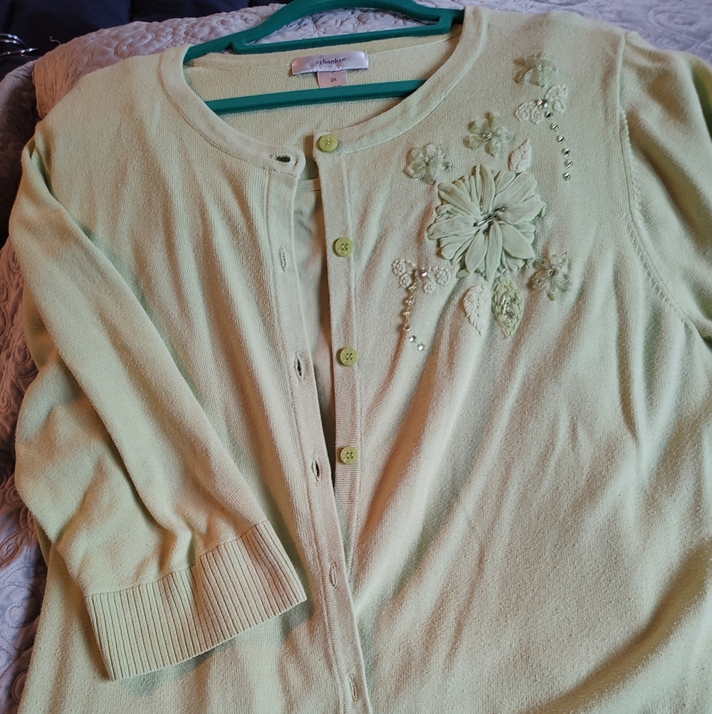 EUC Pretty Mint/Lime Cardigan/Cami Set